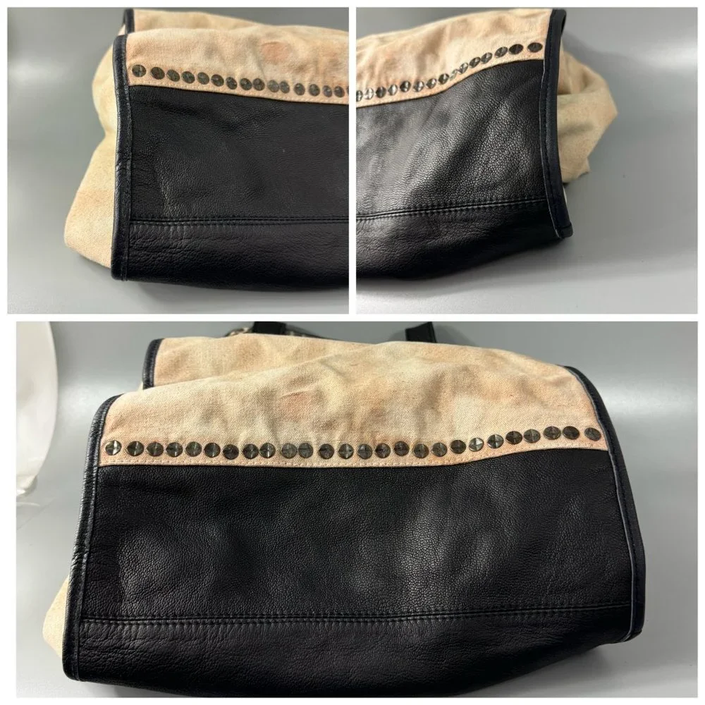 Free People Ryman Distressed Tote Studded Expendable Zipper Center - Picture 15 of 16